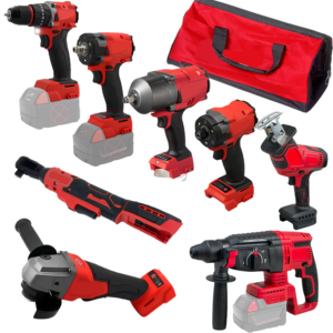 8 in 1 Industrial Grade Hand Tool Kits Wrench Grinder Hammer Bag