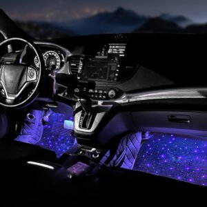 Universal Car Interior Ambient Lighting Floor Mats with Step-sensing LED Starry Sky Effect
