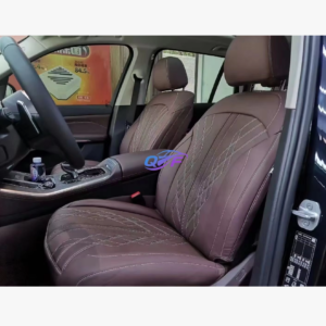 Custom Brown Leather Car Interior Modification for SUV Vehicle Quilted